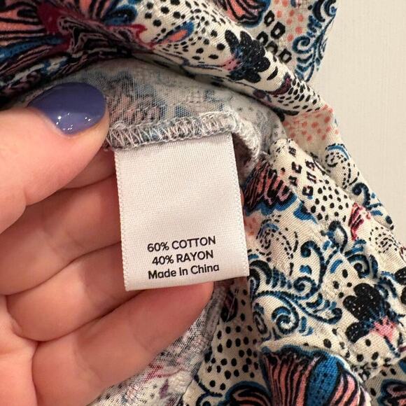 Evereve Size Small Flowing Floral Ruffle Blouse Boho Music Festival - Picture 5 of 5